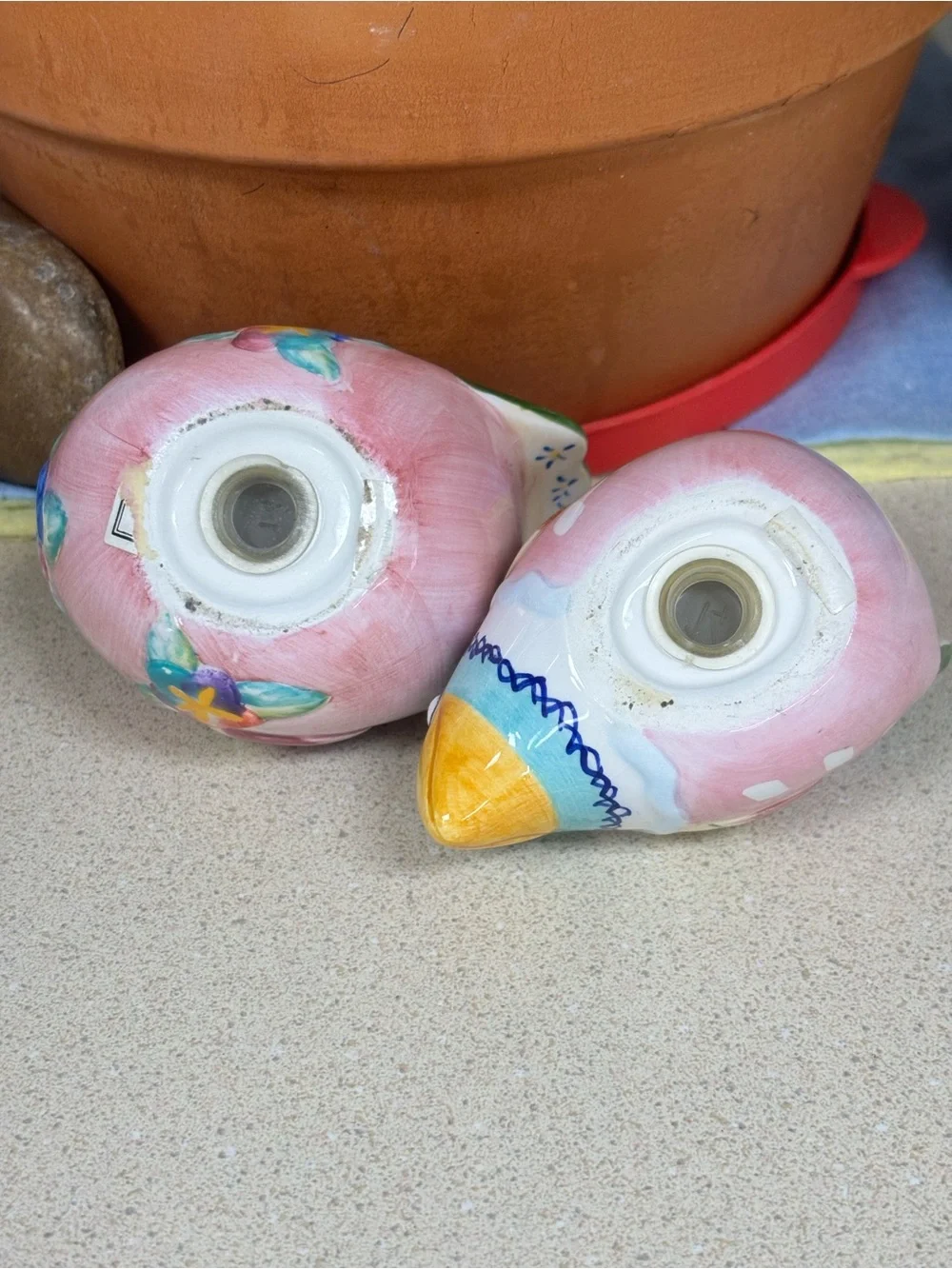 Fitz & Floyd Gypsy Chicks Ceramic Salt & Pepper Shakers. Read Description.